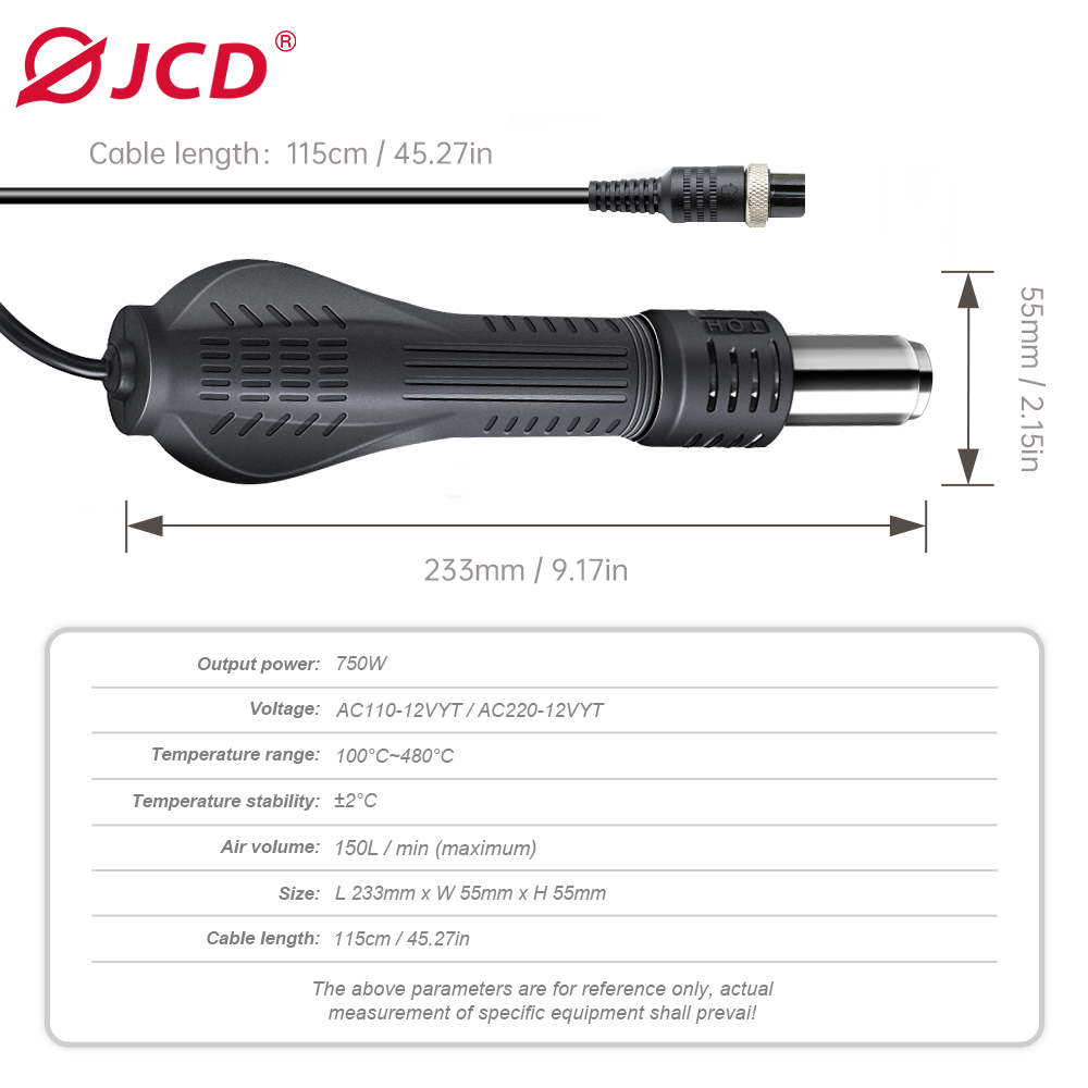 JCD 8-Hole Hot Air Gun Handle  - Hot Air Station 858 recensie en prijs