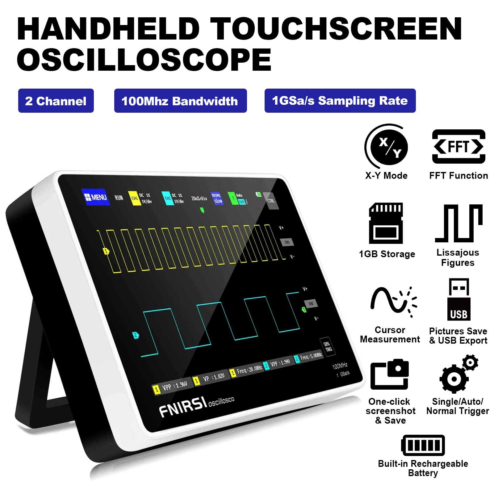 2CH 100MHz 1GSa s Tablet Oscil - Electronics Repair Engineer recensie en prijs